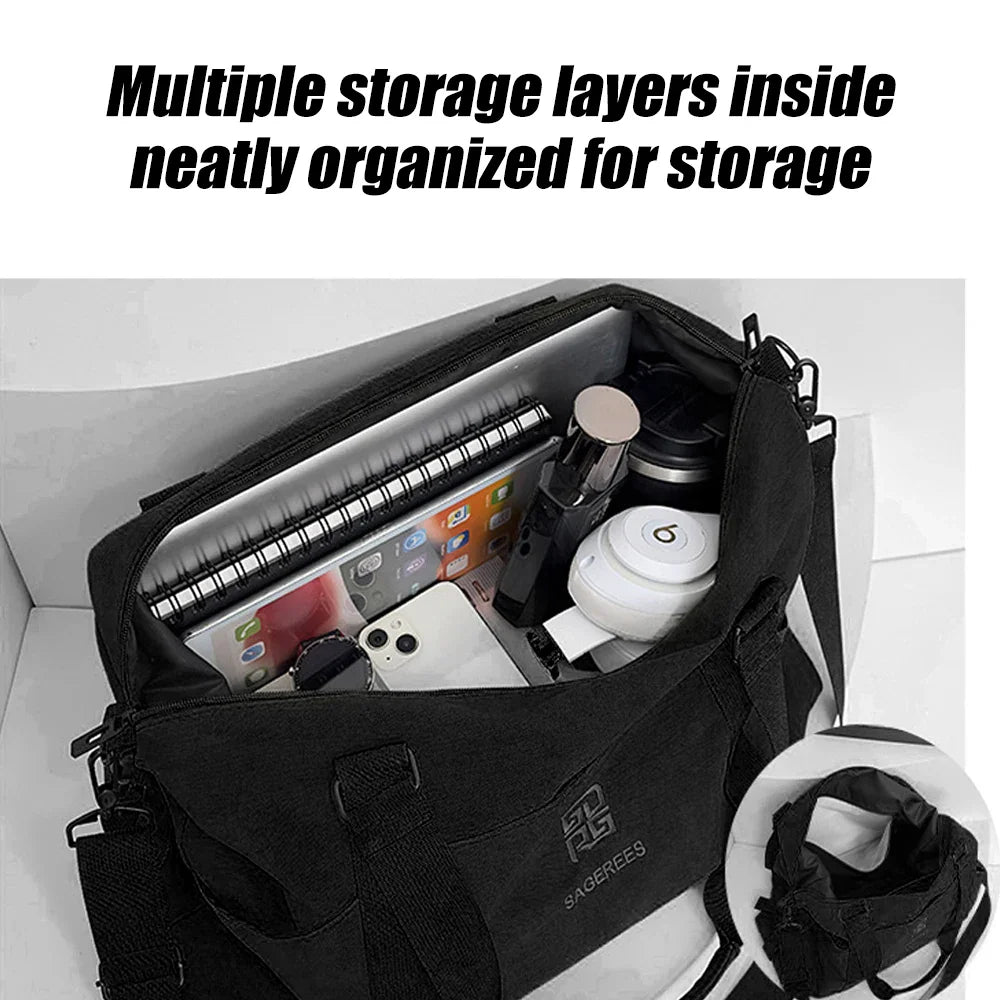 Carvallo FitBag Vattentålig resväska i nylon | Lätt, med trolleyfunktion & fack för blöta saker | För sport & korta resor