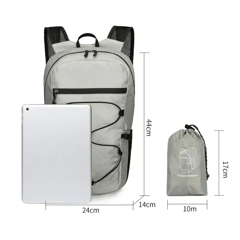 Carvallo PackLite 20 L | Ultralätt & Vattentät | Fällbar för resor & vandring