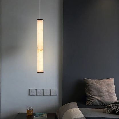 Lunvero Minara | LED-hänglampa av marmor och koppar för stiliga vardagsrum