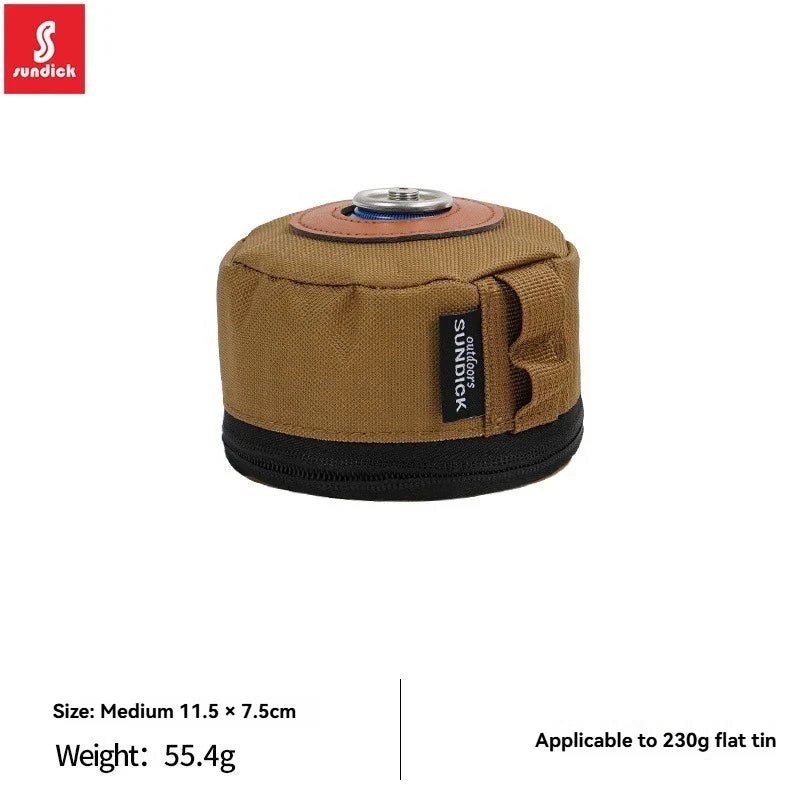 Carvallo skyddshölje för gaspatroner | Stötresistent & Praktisk | För 230 g & 450 g platta gasburkar | Med sidoficka & dragkedja | Utomhus & Camping