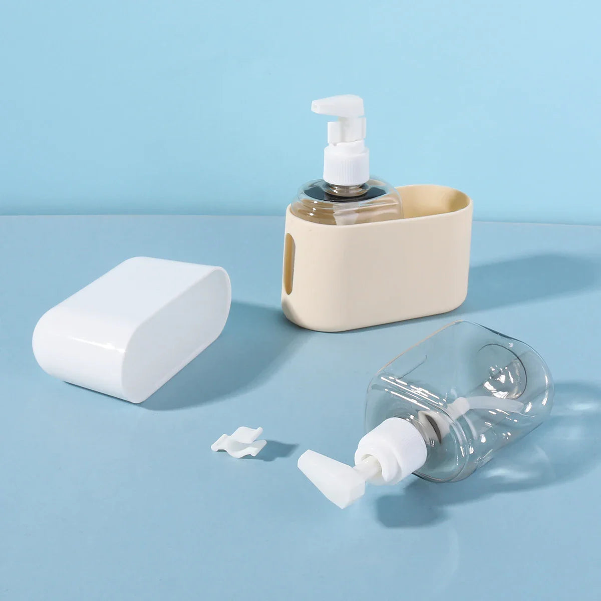 Carvallo Reseflaskor Set 2-i-1 | 100 ml Kombiflaske med tratt & etiketter | För schampo, duschgel, lotion | Läcksäker & TSA-godkänd