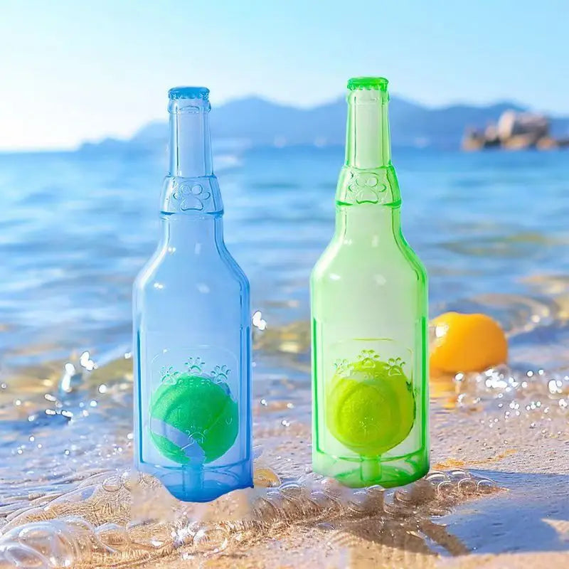 Carvallo BounceBottle | Tystnar & Hopper | TPR-Gummi med Tennisboll-Design | För Små till Stora Hundar