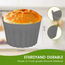Carvallo AirBake Cups Silikon Bakformar för Varmluftfritös | 3/6/9 stycken | Återanvändbar & Non-stick | 6,5x5 cm