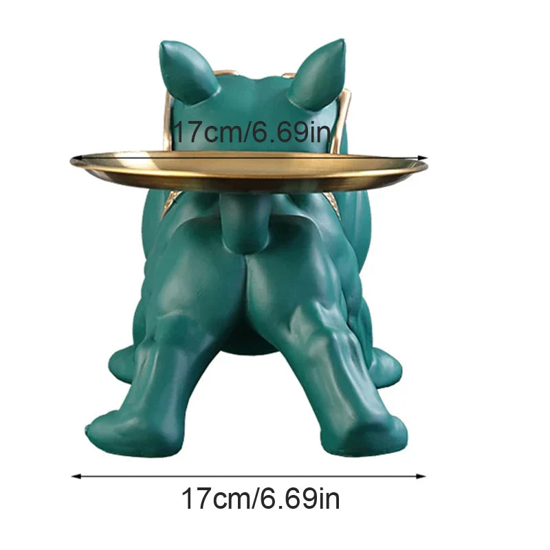 Carvallo | Bulldog Figur med förvaringsfack | 30 cm dekorskulptur | Resin konstverk | Djurstaty för vardagsrum