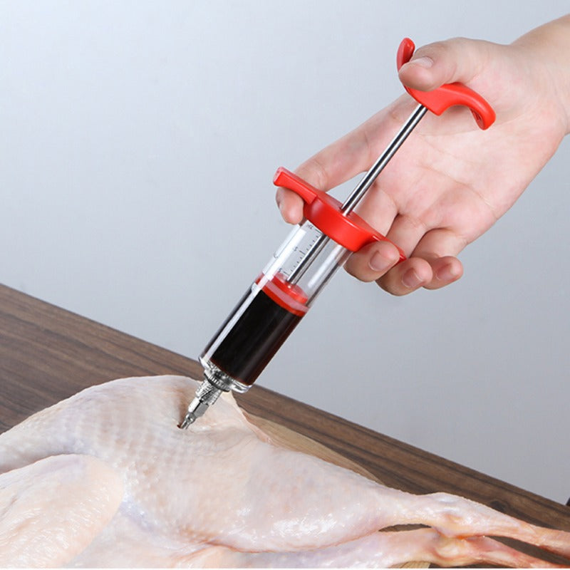 Carvallo Marinadenspruta | Köttspruta för BBQ &amp; stekning | Med rostfria nålar för vätske- &amp; kryddmarinader | 60 ml volym
