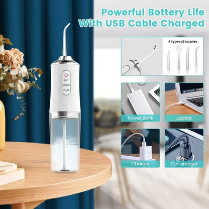 Trådlös Vattentandtrådsapparat – Bärbar Uppladdningsbar Oral Irrigator för Djup rengöring