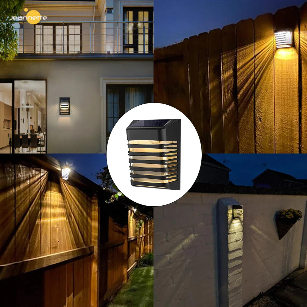 Solar LED Vägglampa för trädgård – Solardriven utomhusbelysning för terrass och trädgård