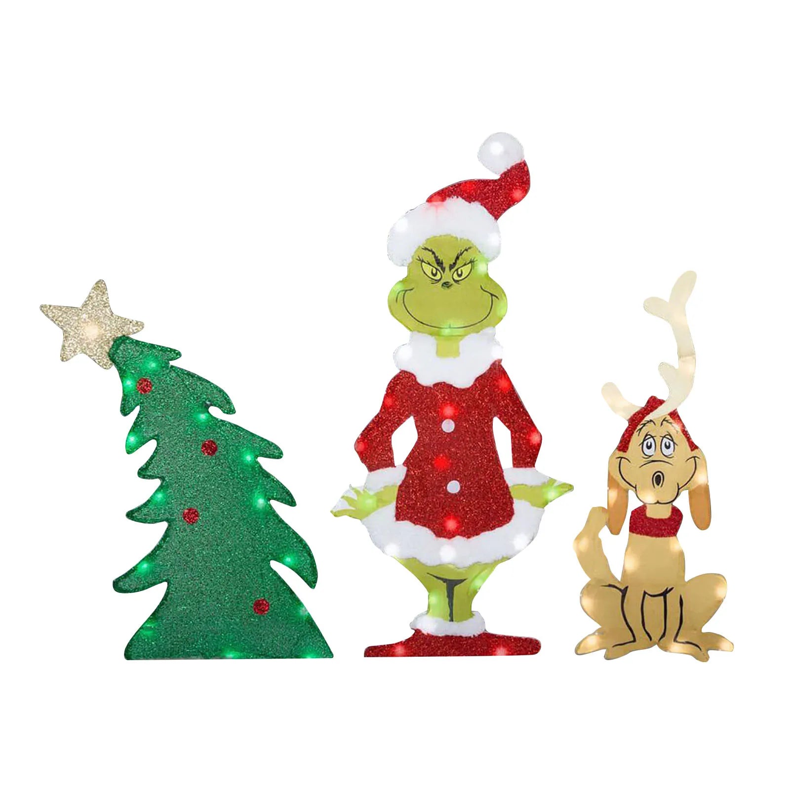 Grinch Juldekoration - Glada Trädgårdsbelysningar för Helgerna