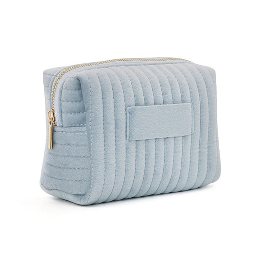 Carvallo Vadderad necessär med bred öppning | Makeup-väska för damer | Resa-organisatör för kosmetik och tillbehör | Sminkväska i bomull