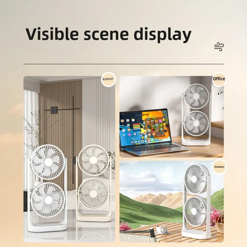 Carvallo BreezeFlow bordfläkt med dubbelfläkt | Hög vindkraft | 360° luftcirkulation | Tyst & kompakt