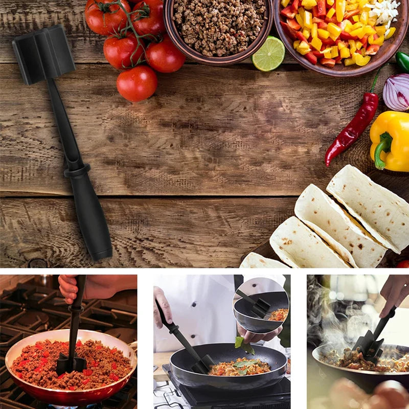 Carvallo Köttkrossare Kökshjälpmedel | BPA-fri & Non-stick | Ergonomisk hackspatel för köttfärs & grönsaker