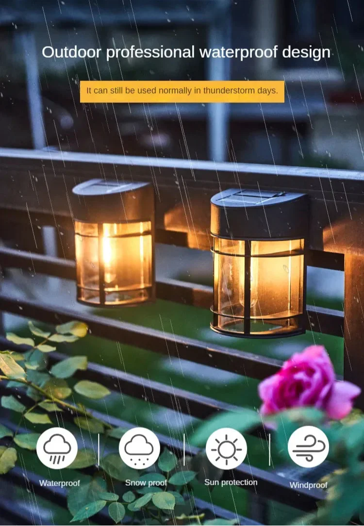 Utomhusvägglampa med glas och galler – LED trädgår belysning, väderbeständig för terrass &amp; balkong