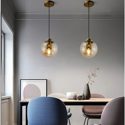 Solvyn Era | LED-Glaspendellampa med metallaccent för sovrum och matplats