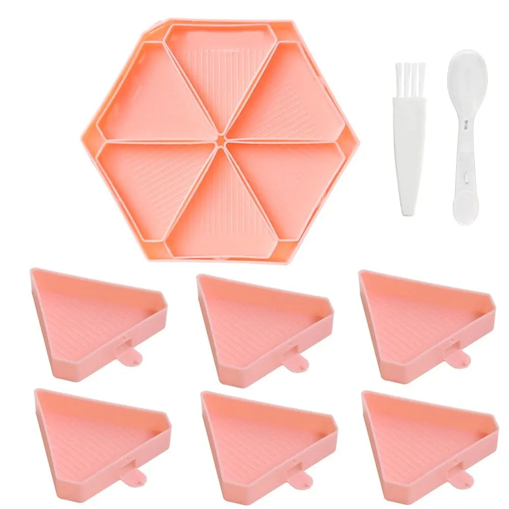 Carvallo 6-Fack Palettset | Sexkantig Diamond Painting-skål | Organizer för stenar & pärlor | Inklusive sked & borste