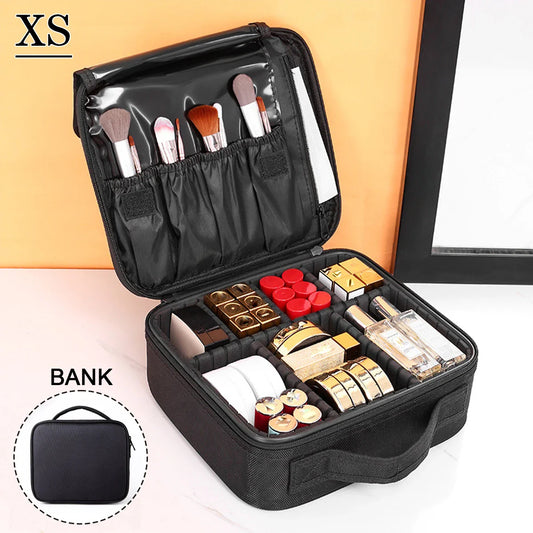 Carvallo Pro Make-up-väska | Bärbar kosmetikorganisatör med fack | För makeupartister, nageldesigners & resor
