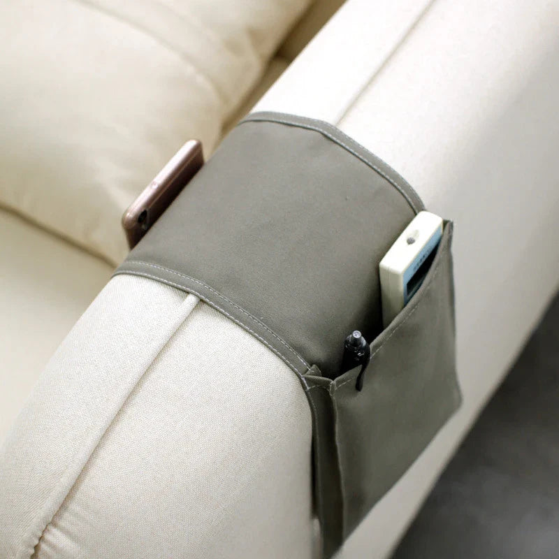 Carvallo Sängorganisator av bomullslinne | Hängande förvaring med fickor | För fjärrkontroll, böcker och tillbehör – ca. 30×20×10 cm