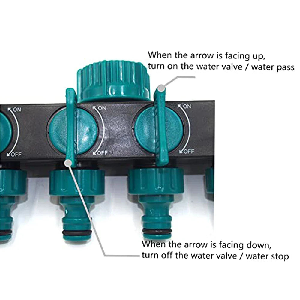 Carvallo QUADRO | 4-vägs fördelare | Flexibel & Robust | ABS plast Grön-Svart