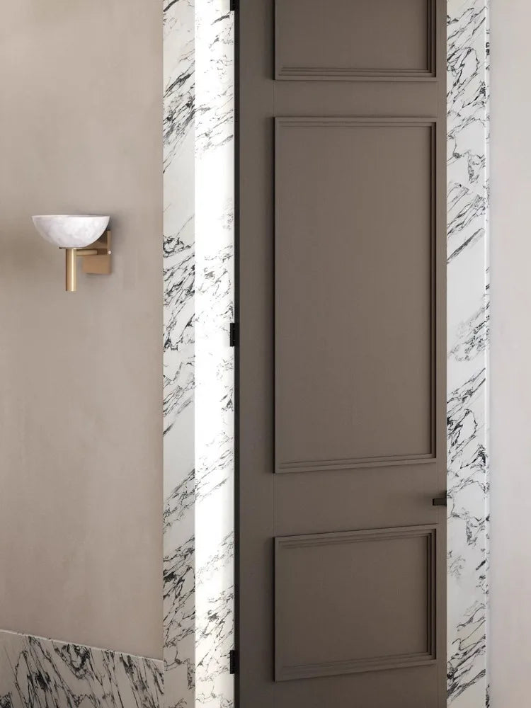 MarbleLuxe - Lyxig Antik Marmor Vägglampa för Sovrum och Vardagsrum