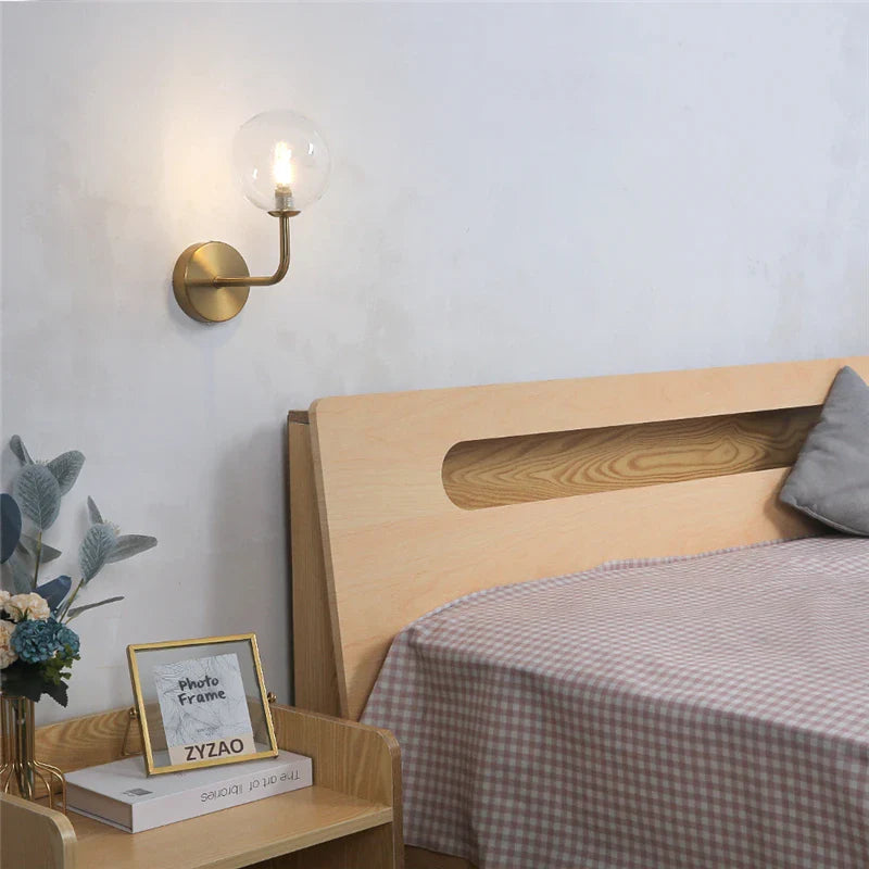 NordicLuxe - Glas Vägglampa - Modern LED Lampa för Sovrum och Vardagsrum