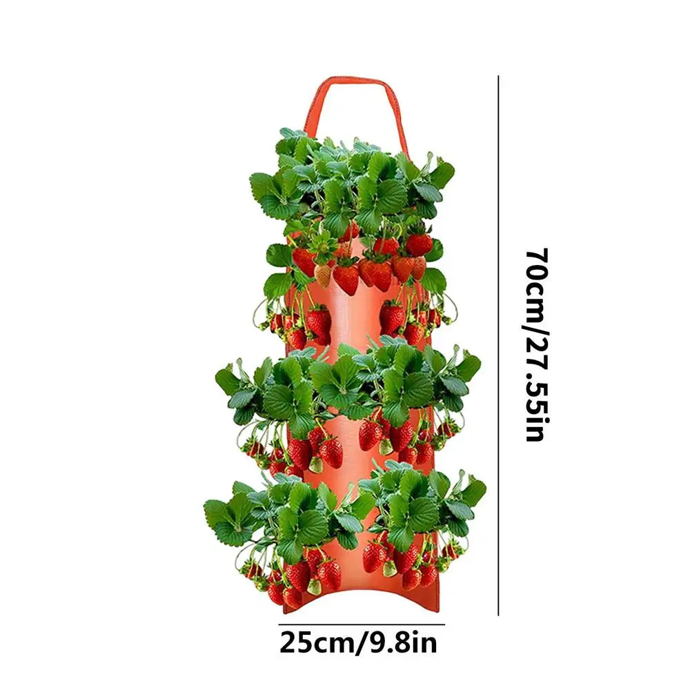 Carvallo Planter bag with 4/6/8/10 openings | Hanging & Breathable | For strawberries, tomatoes & herbs | Durable canvas fabric