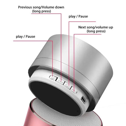 Carvallo Mini Bluetooth-högtalare | HiFi ljudkvalitet | TF &amp; USB-stöd | Bärbar &amp; kompakt