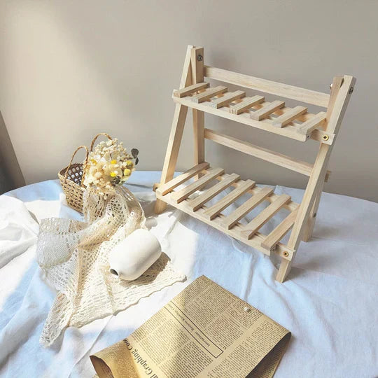 ShelfEase - Minimalist shelf rack in two levels with open frame for stylish organization