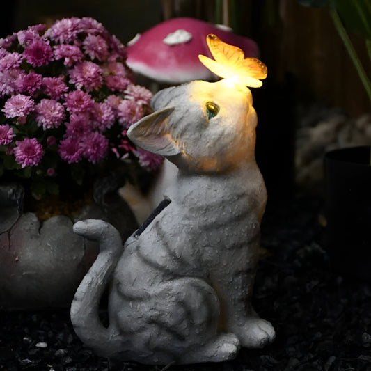 CatGlow Light - Solardriven katt skulptur för utomhusbelysning