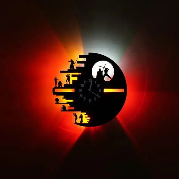 StarWarsVinyl - Dekorativ LED Väckarklocka för Sovrum och Vardagsrum