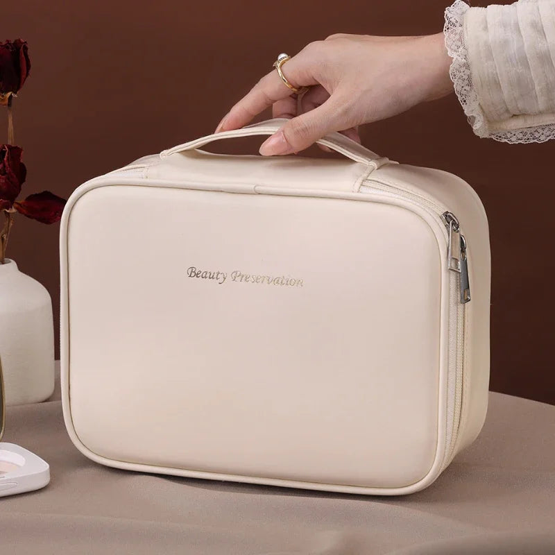 Carvallo kosmetikväska damer | Stor kapacitet | Vattenavvisande & Lyxig | PU-läder