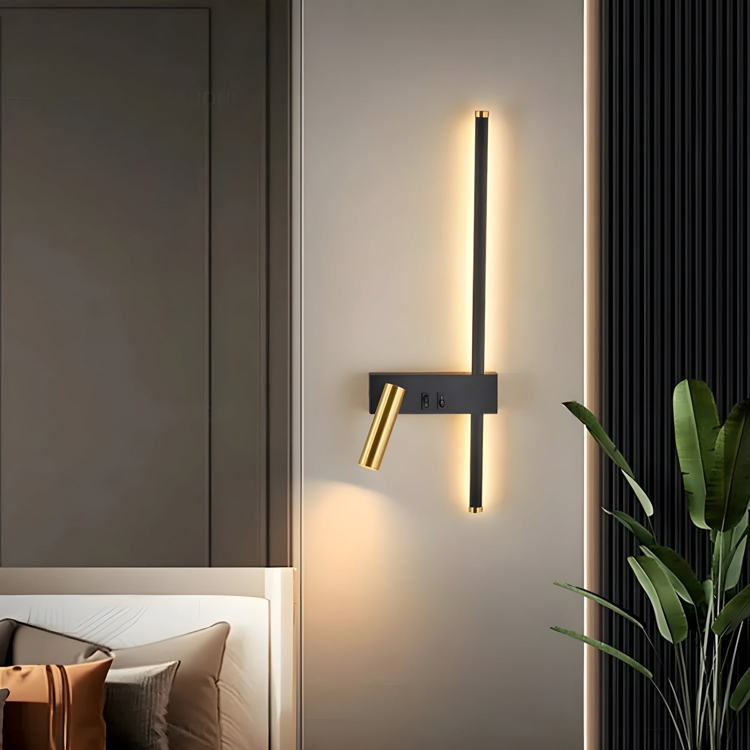 Duo-Vägglampa med strömbrytare - Minimalistisk design för vardagsrum och sovrum
