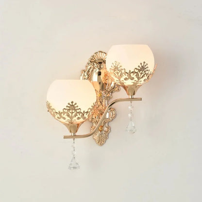 CrystalLuxe - LED Vägglampa Guld Sovrum &amp; Vardagsrum Stämningsbelysning