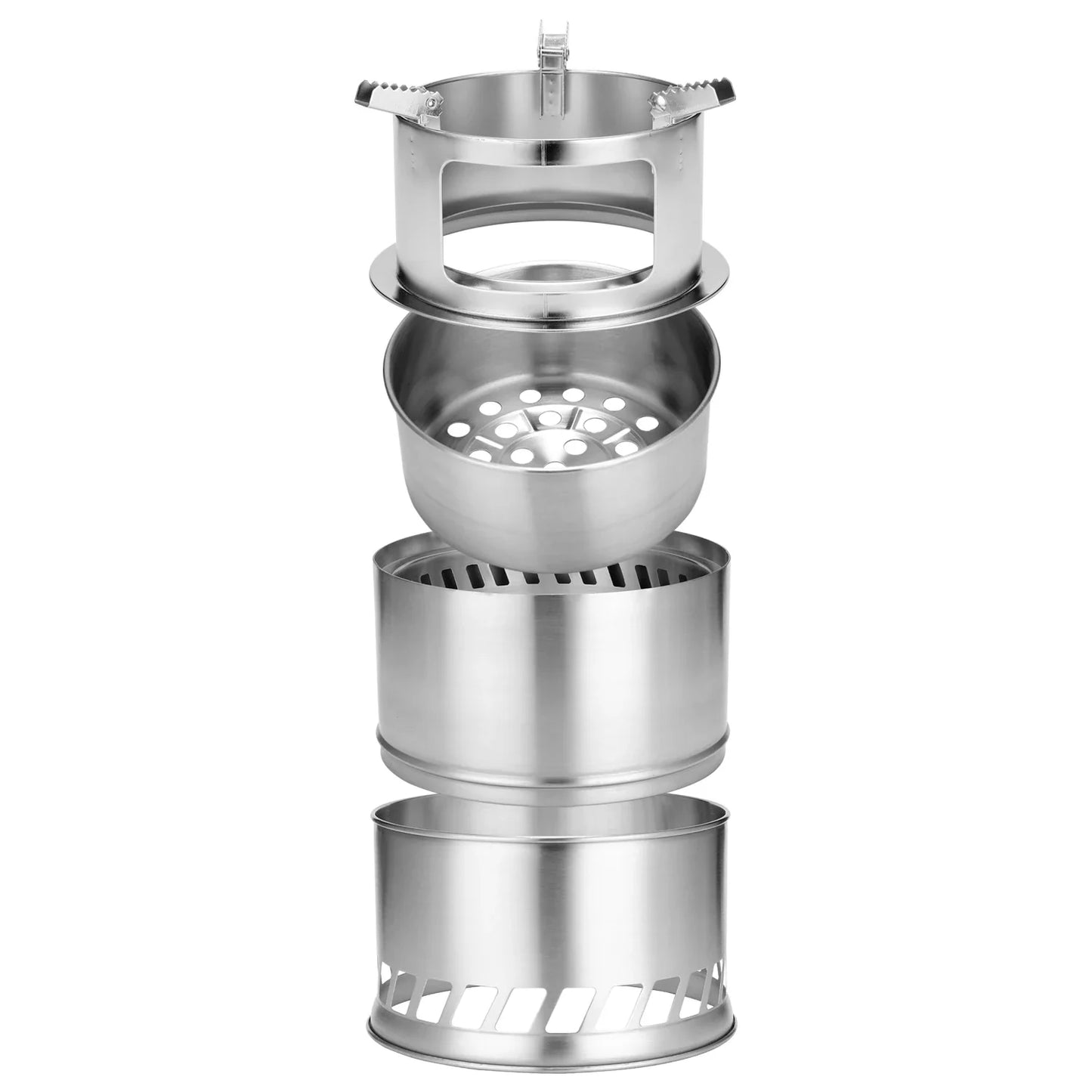 Carvallo rostfri campingkamin | Kompakt & vikbar | Vedkamin för utomhus & trekking | Storlek S & L valbar