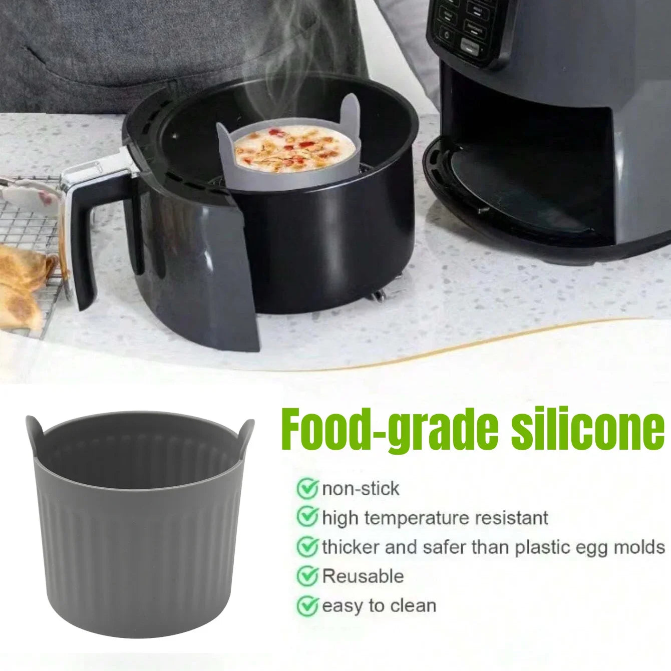 Carvallo Silikonbakformar | Non-stick muffin- & äggformar | För airfryer & ugn | Flexibel & återanvändbar