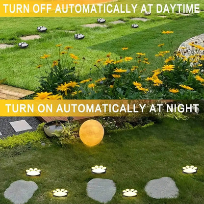 Solarlampa med tassavtryck design – LED trädgår belysning i multicolor för utomhusbruk