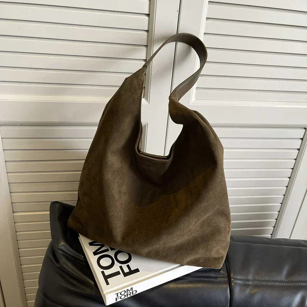 Skulderväska Faux Suede Mjuk Tote för Kvinnor