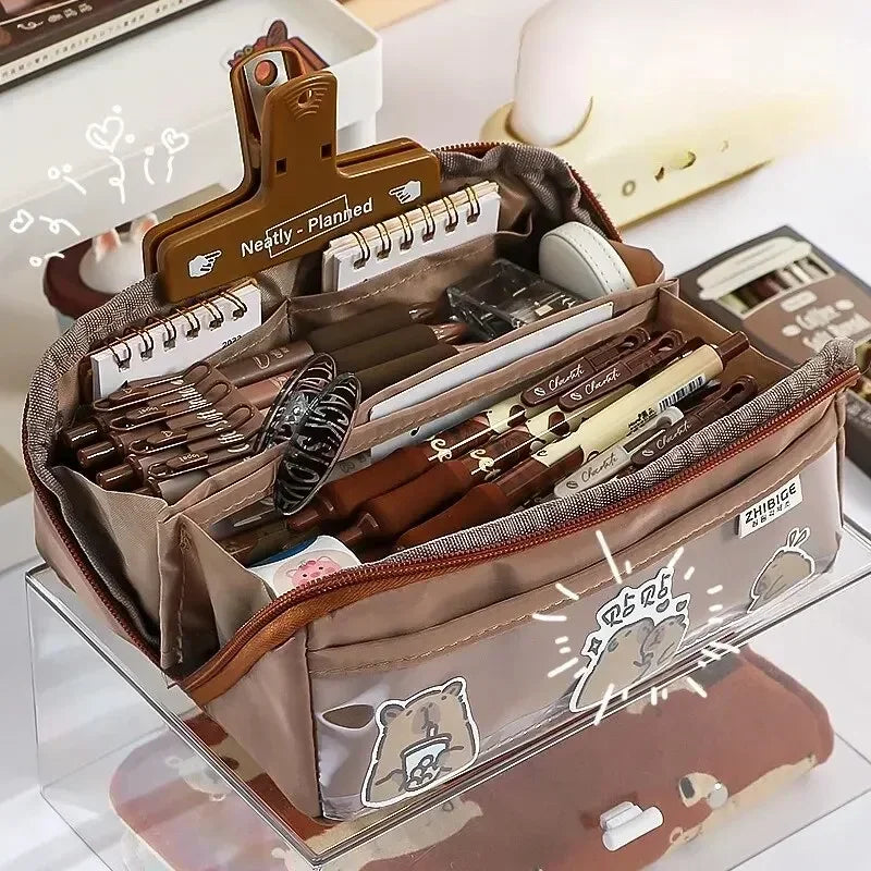 Carvallo KIDZORA CrystalBag | Transparent & Mångsidig | 10-fackdesign | Stor kapacitet för skola & fritid