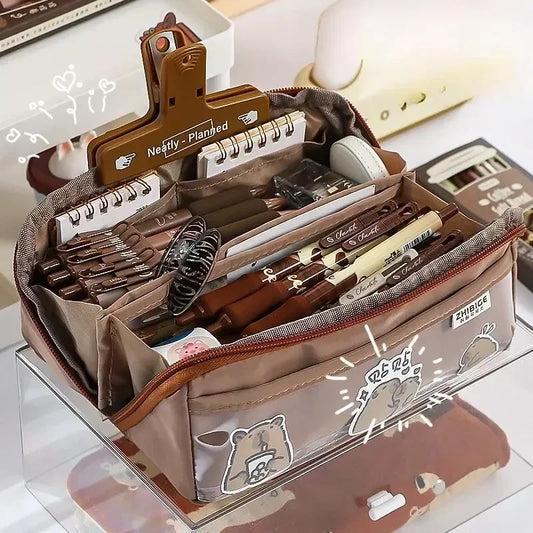 Carvallo KIDZORA CrystalBag | Transparent & Mångsidig | 10-fackdesign | Stor kapacitet för skola & fritid