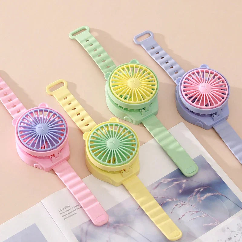 Carvallo-Ventilator CooliTime | Bärbar armfläkt i cartoon-design | Kreativ present för barn & vänner | För resor & kontor