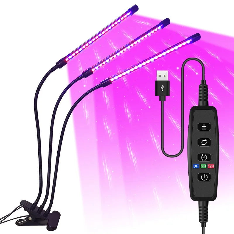 Carvallo Floraviva | LED Grow Light USB | 1–4 Huvuden | 10-Stegs Dimmbar & Timerfunktion