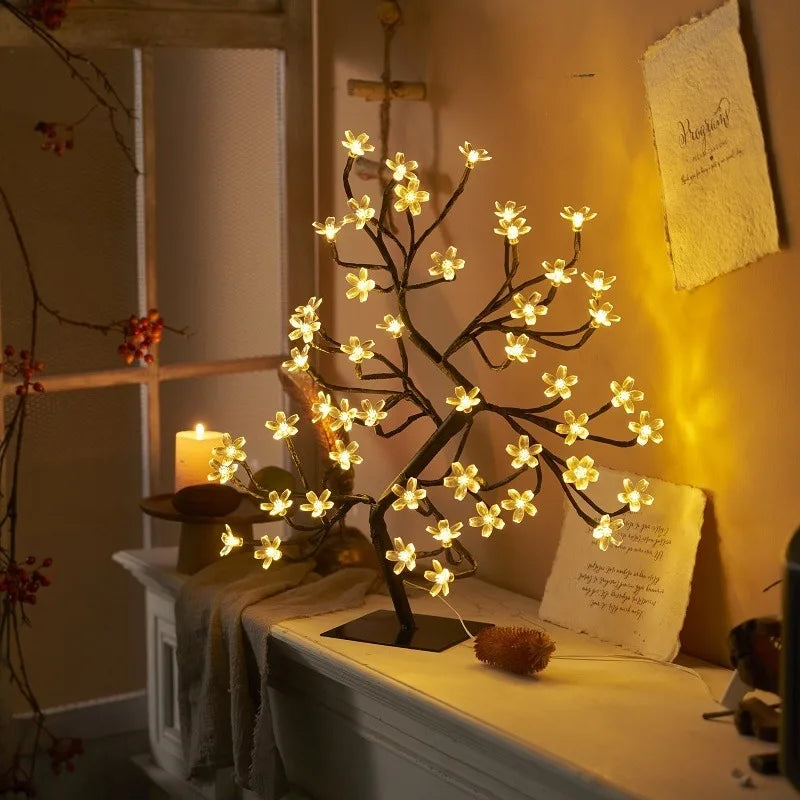 GlowBlossom - LED Kirsblomma Trädlampa – Stämningsfull Belysning för Vardagsrum och Sovrum