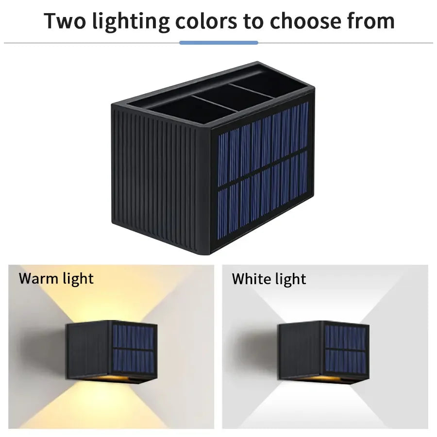 Carvallo Beam | LED Solarlampa | Upp & Ner Ljus | IP65 Vattentät | Justerbar Ljusvinkel | För Trädgård & Fasad