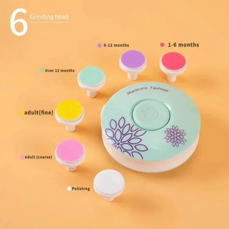 Carvallo BabyCare Elektrisk Baby-Nagelklippare | Skonsam Nagelpolerare för spädbarn & barn | Säker & ljudlös | För nyfödda & småbarn