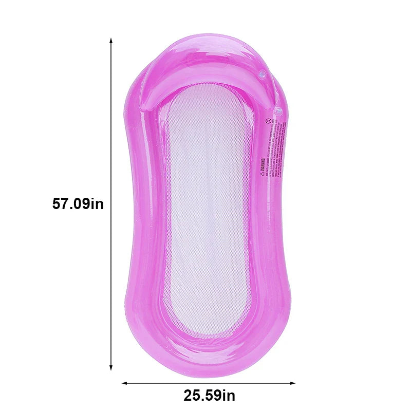 Carvallo Uppblåsbar simmadrass Rooxin | Ergonomisk pool-luftmadrass med nät och armstöd | För pool, sjö och strand