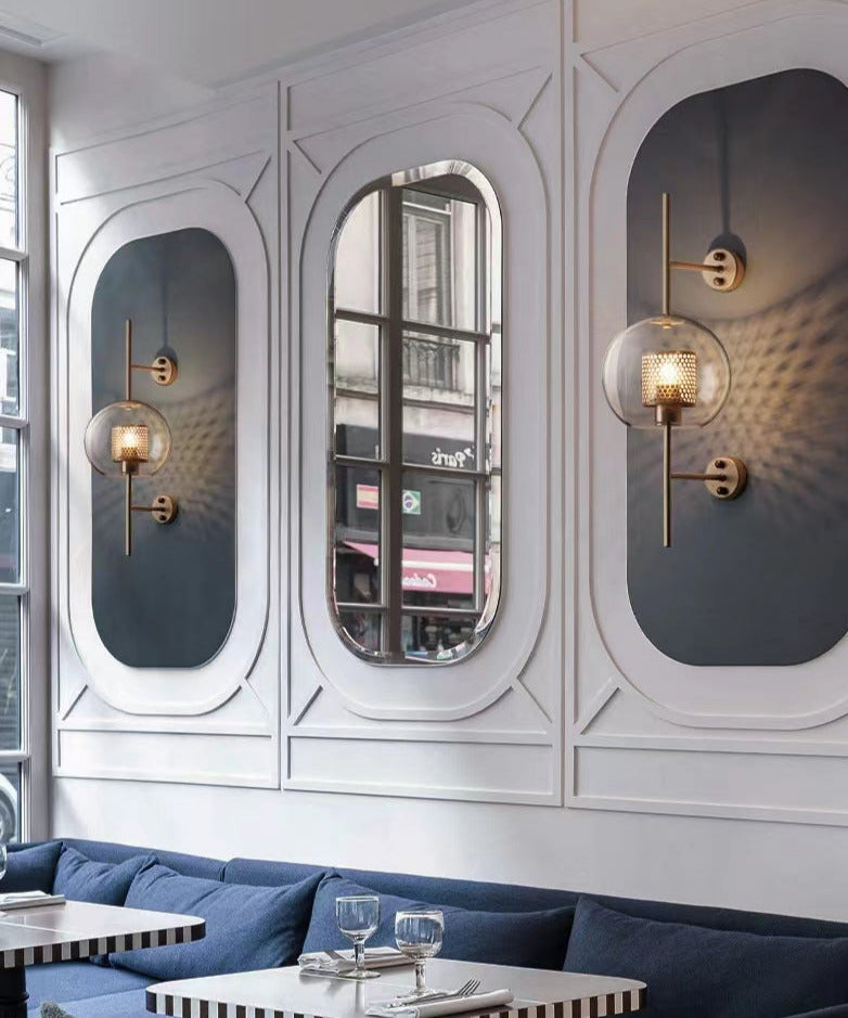 Rayvia Adriel - Modern honungskaka mässing & glas vägglampa