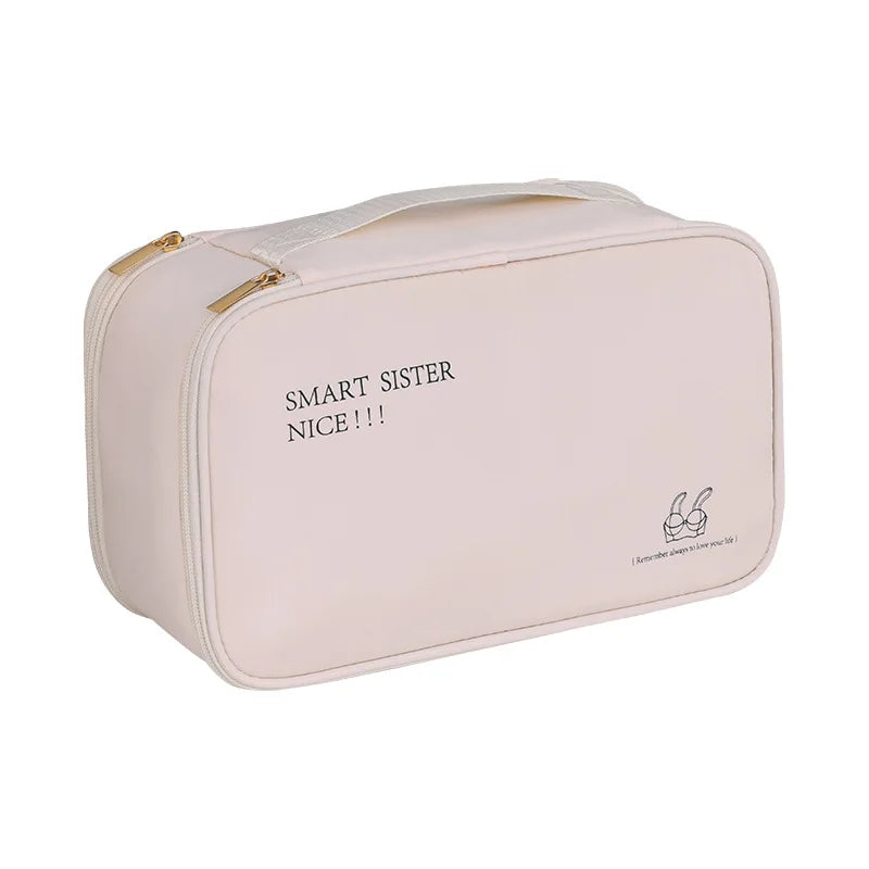 Carvallo Tvättorganisatort bag | Dubbel fack | För underkläder, strumpor & strumpbyxor | Kompakt & rymlig | Resebehov