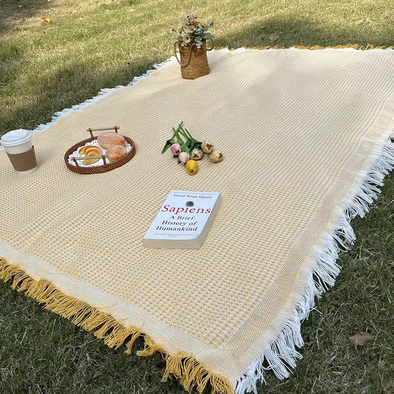 Boho Picknickfilt med fransar