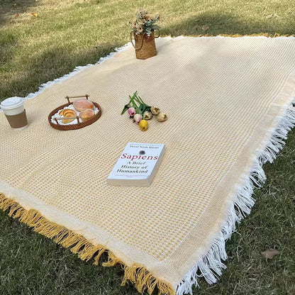 Boho Picknickfilt med fransar