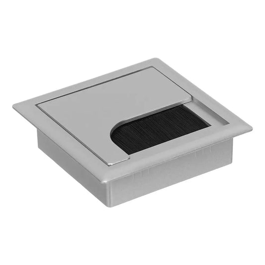 Carvallo WireTidy Pro | Rektangulär bordsdosa med lock och borstdel | För kontor och skrivbord