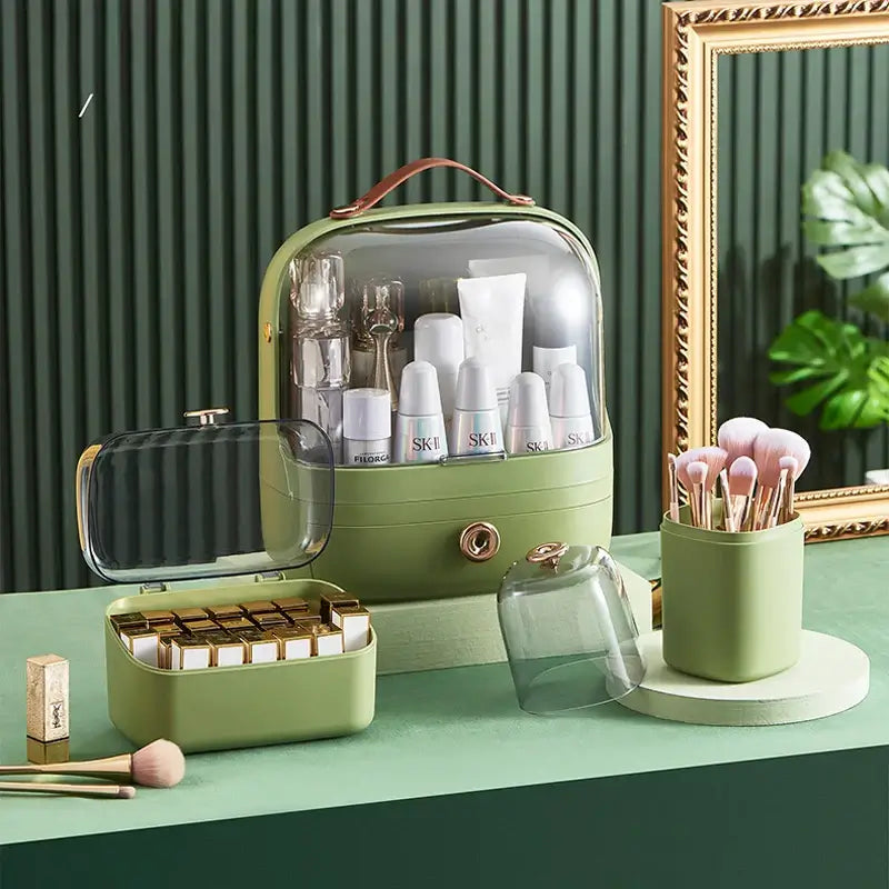 Royallure Makeup Cosmetic Organizer Box – 3-Färg PP Förvaring, 10.6×13” Smyckesorganisatör