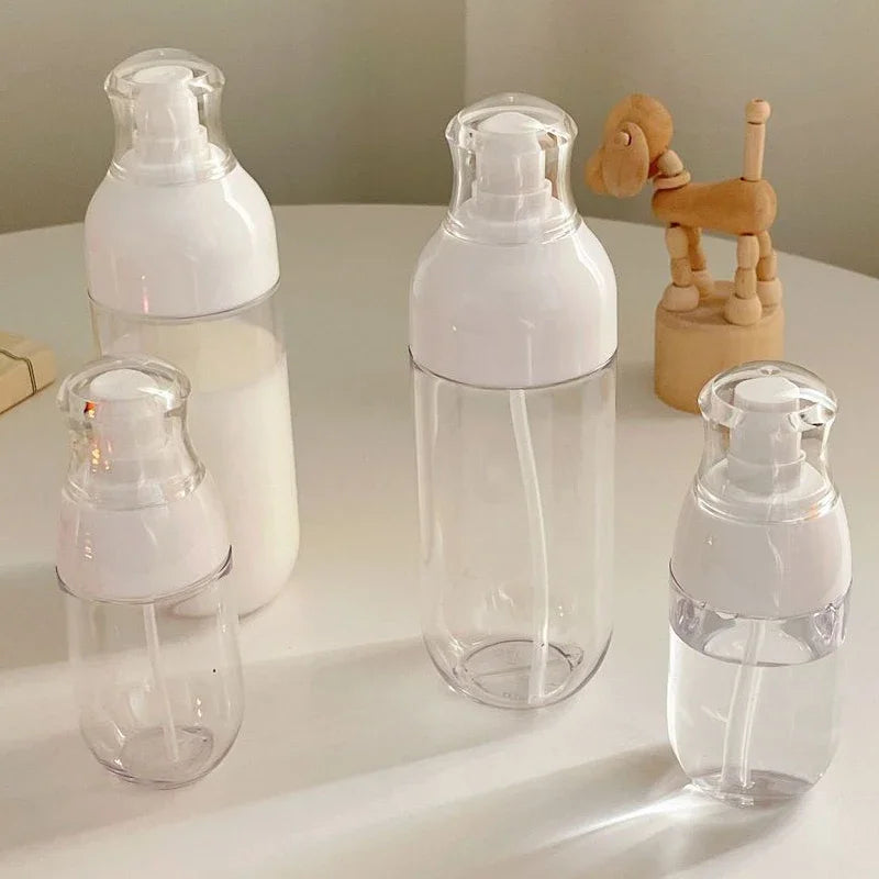 Carvallo Återfyllbar pumpflaska i plast | 50 ml / 150 ml resebehållare för schampo, lotion & kosmetik | Lätt, läckagesäker & återanvändbar